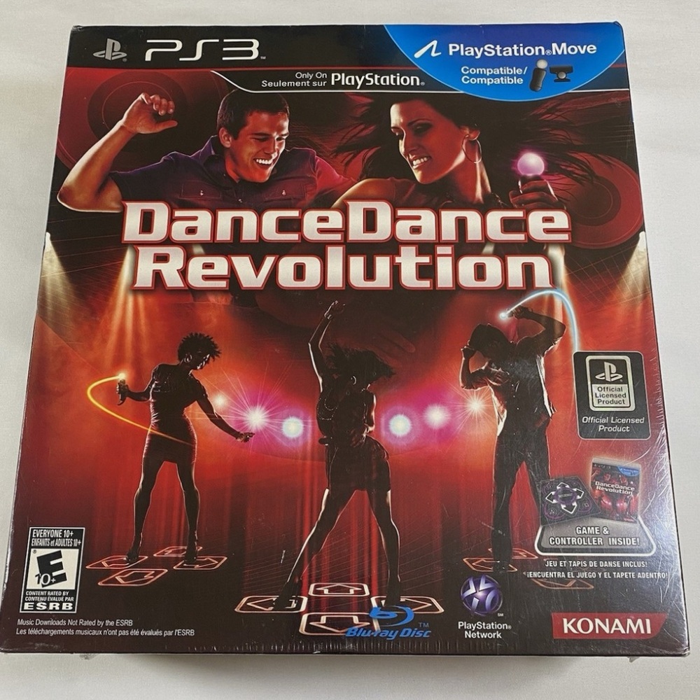 PS3 Dance Dance Revolution 2010 Konami Box Set With Dance Pad Mat and Game